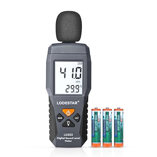 LODESTAR LD353 Decibel Meter, Digital Sound Level Meter 30 – 130 dBA dB Meter to Measure Noise, Audio Noise Measure Device Backlight MAX/MIN, Data Hold Dual Ranges Use for Home Factory by Unknown