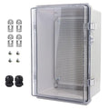 Outdoor Waterproof Electrical Box Junction Box Weatherproof IP67 ABS Plastic Enclosure Switch Router Project Box Electronics Enclosure with Mounting Plate Wall Bracket Clear 11.4"x7.5"x5.5" by YETLEBOX