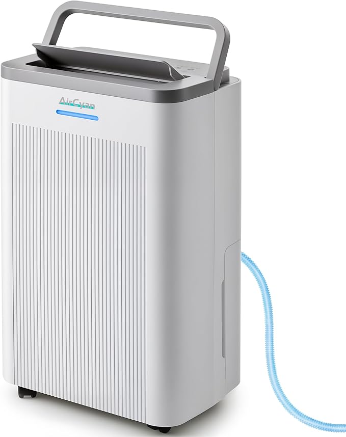 1500 Sq.Ft Dehumidifier, Max 32 Pint Quiet Dehumidifier for Bedroom with HEPA Filter Air Purifiers, Dehumidifiers for Basement with Drain Hose,Home,Bathroom,Auto Defrost,Smart Humidity Control by AirCyan