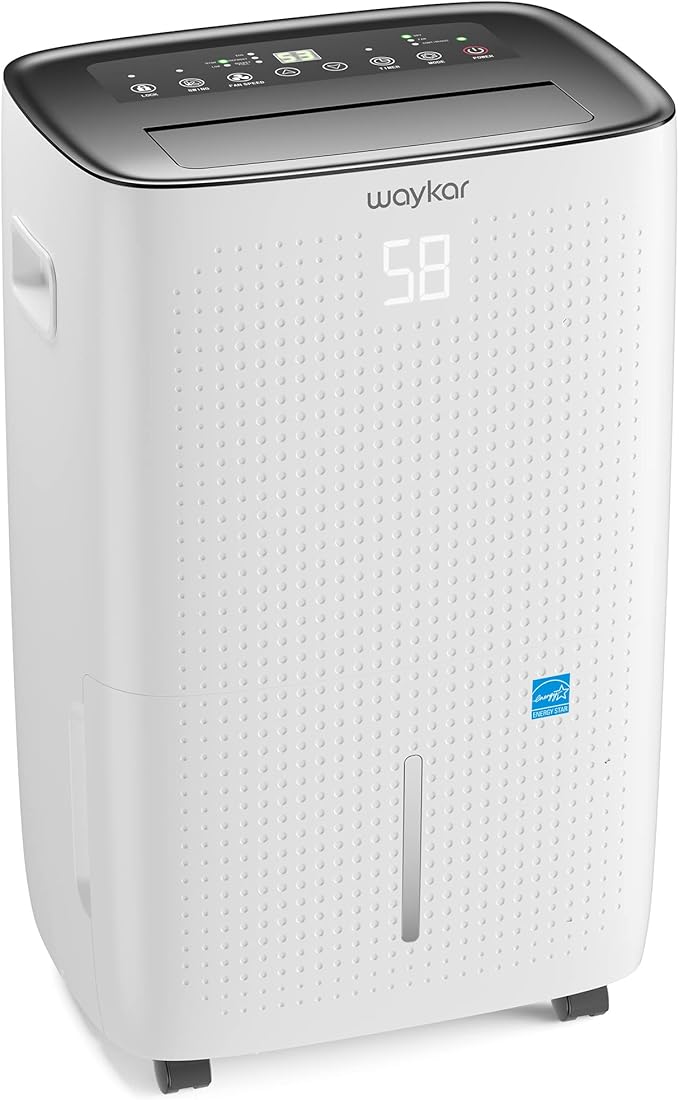Waykar 150 Pints 7,500 Sq. Ft Energy Star Dehumidifier with Drain Hose for Commercial and Industrial Large Rooms, Home, Basements, Storages, Warehouses and Bedrooms by Waykar