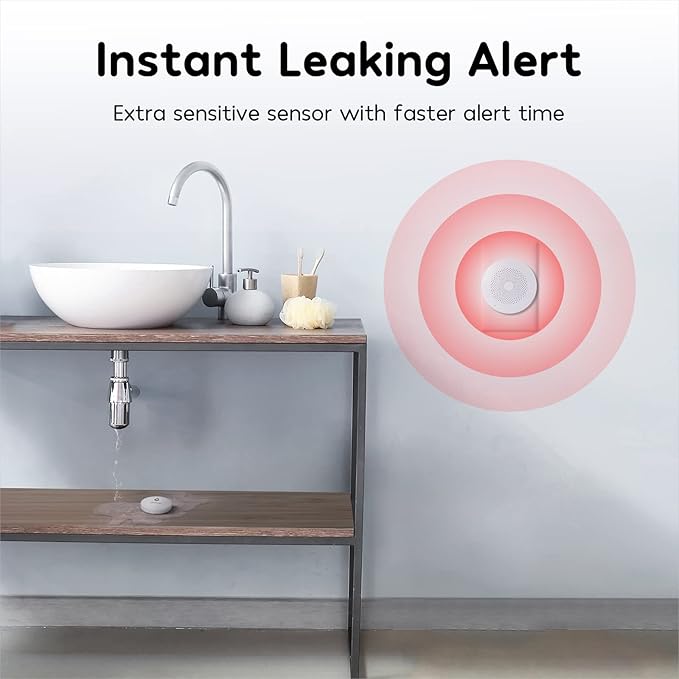 Winees WiFi Water Leak Detector, 3 Pack Water Sensors(Hub Not Included), Easy Set Up, 100M Transmission for Basement, Bathroom, Laundry, IFTTT, S1 FSK(Accessory) - Image 5