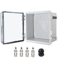 Waterproof Electrical Box, IP67 Junction Box Stainless Steel Latch Hinged Clear Cover Project Enclosure with Wall Bracket 8" x 8" x 5" by YETLEBOX