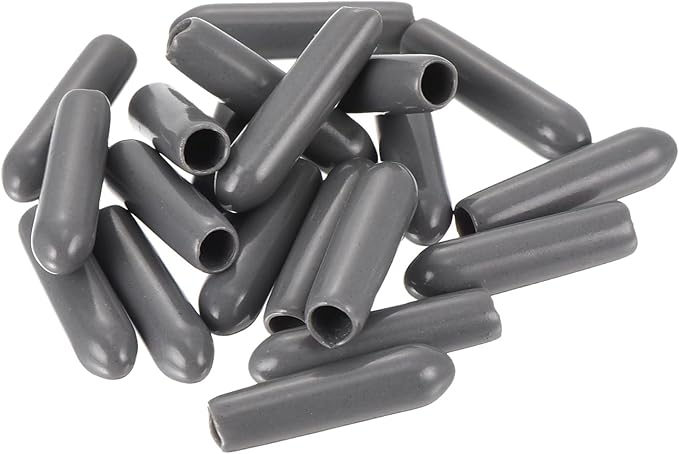 uxcell 20pcs Rubber End Caps 3mm(1/8") ID Vinyl PVC Round Tube Bolt Cap Cover Screw Thread Protectors Dark Grey - Image 4