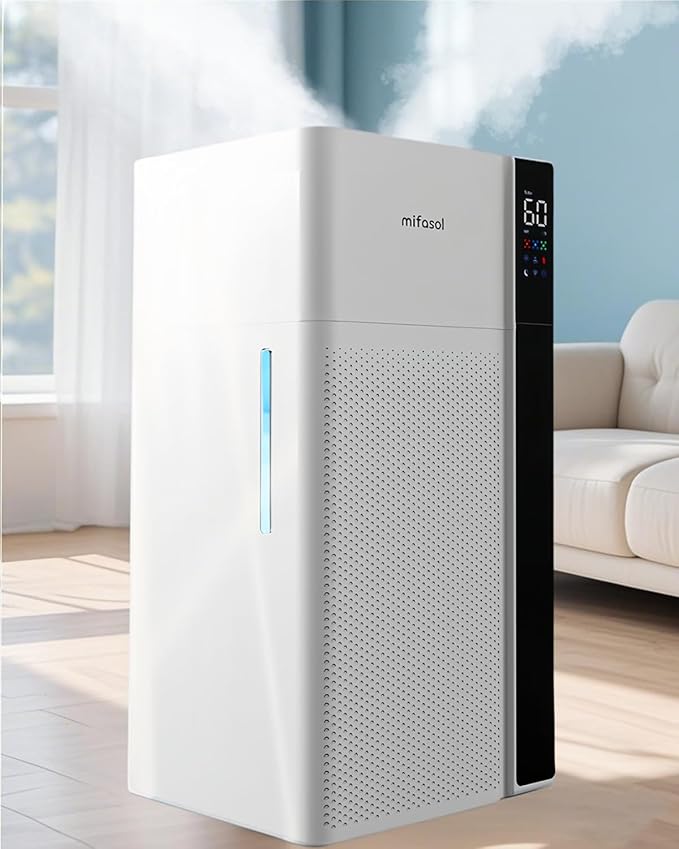 Mifasol Humidifier Large Room Warm and Cool Mist, 5.3Gal/20L Humidifiers for Home 1500 sq ft, Double Nozzles Whole House Humidifier, Humidifiers for Bedroom Plants Office Commercial Large Areas, White by PureComfortPerfectHumidity