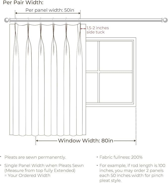 TWOPAGES Luxury Velvet Curtain Pinch Pleated Indigo Curtain 96 inch Long Thermal Insulated Blackout Drapes for Bedroom Living Room Indoor Window (1 Panel,Indigo,52Wx96L) - Image 8