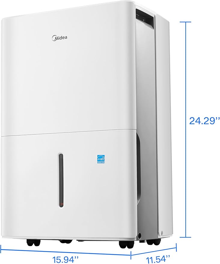Midea 3,000 Sq. Ft. Dehumidifier for Basement, With Reusable Air Filter 35 Pint - Ideal For Basements, Large & Medium Sized Rooms, And Bathrooms (White) - Image 8