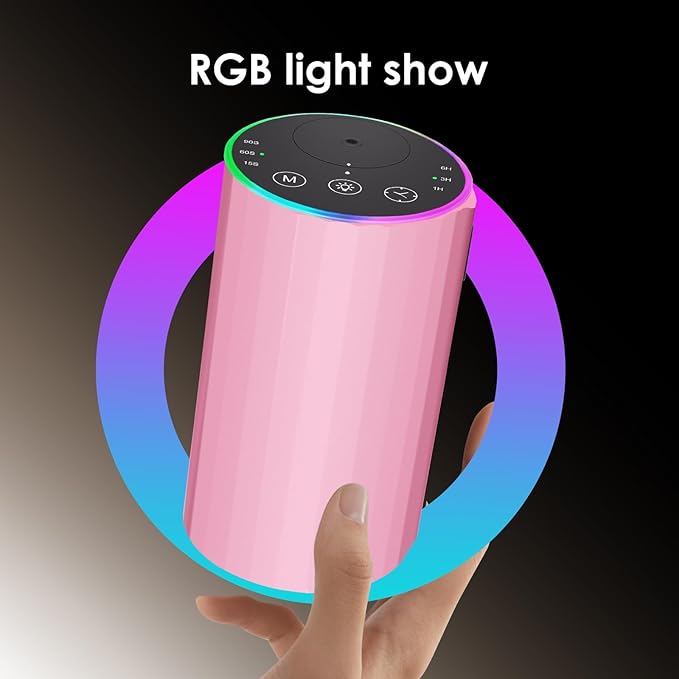 Waterless Essential Oil Diffuser, Battery Powered Mini Scent Air Machine, Aromatherapy Mist Diffuser for Home Room Car Office (Pink) - Image 7
