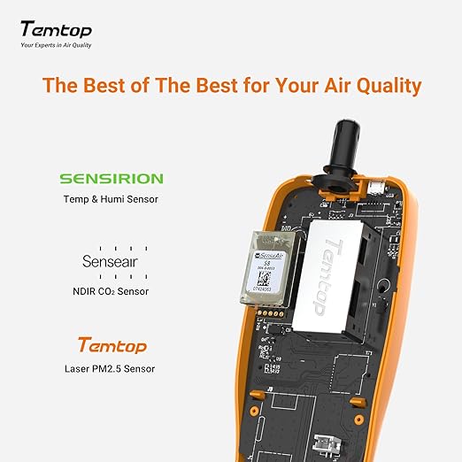 Temtop Advanced Air Quality Monitor for CO2, PM2.5, PM10, with Audio Alarm, Temp & Humidity Insights, Plus Data Export for in-Depth Analysis, M2000C 2ND - Image 5