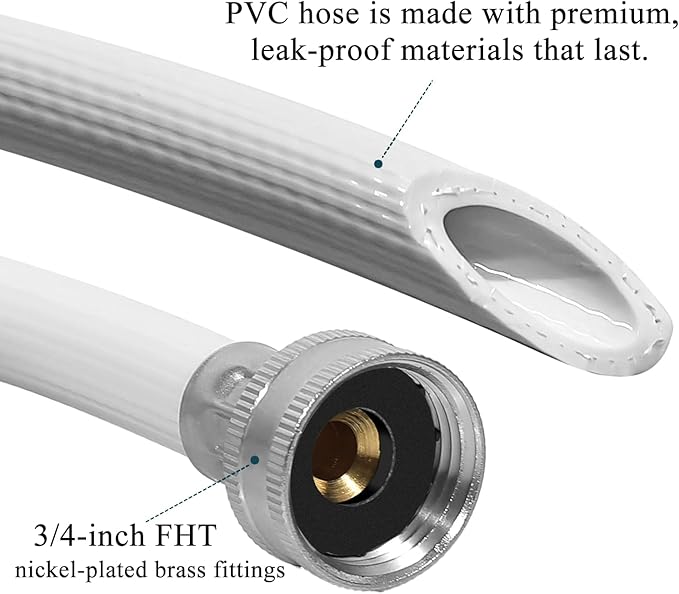 Dehumidifier Drain 3/4" FHT Connection, Thickened PVC To Prevent Kinking, Rolled Steel Interfaces To Prevent Dripping (6FT) - Image 3