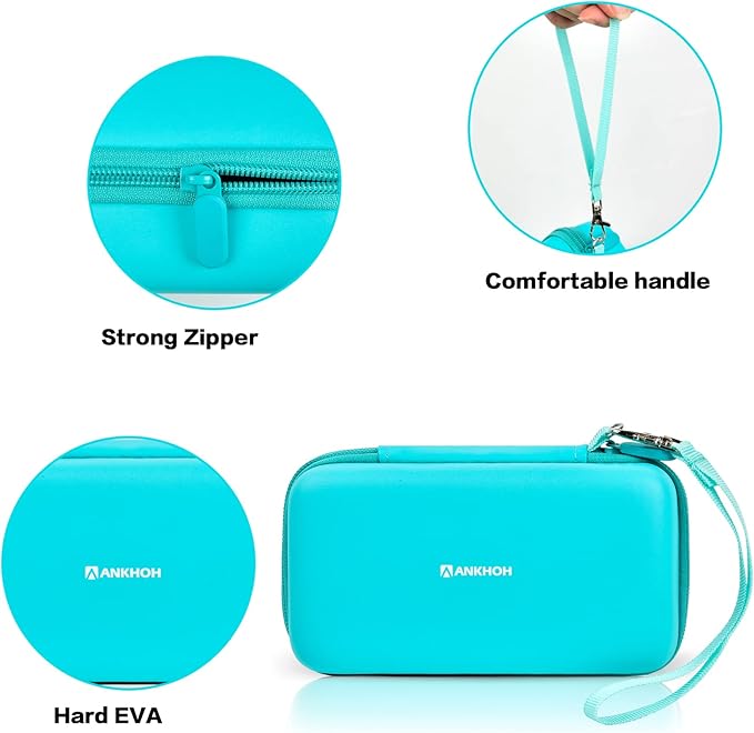 ANKHOH Case for 3Doodler Start+ Essentials 3D Pen for Kids, EVA Shell/Wrist Strap, Drop-Proof Water-Resistant, Stores for 3Doodler Pen Filament USB for Travel/Home/School (Box Only) All Green - Image 3