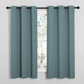 NICETOWN Modern Greyish Blue Blackout Curtains Noise Reducing, Thermal Insulated and Privacy Room Darkening Drape Panels for Boy's Guest Room Door Small Short Window (2 Panels, W42 x L63 -Inch) by NICETOWN
