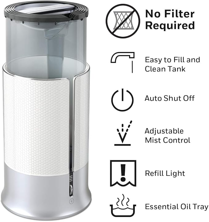 Honeywell Designer Series Cool Mist Humidifier, Room Humidifiers, White - Image 5