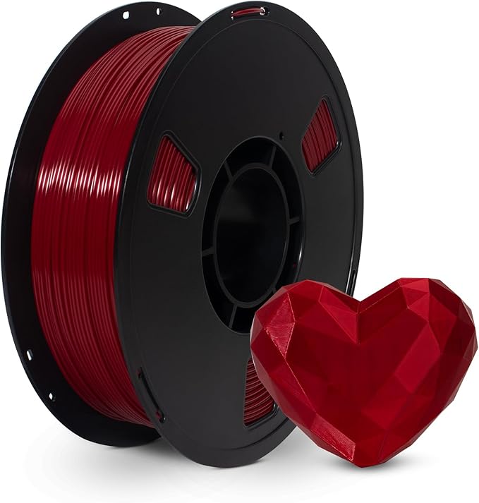 PLA Filament 1.75mm Ruby Red 1KG, Clog-Free 3D Printer Filament Dimensional Accuracy +/- 0.02mm, High Speed Printing 1kg Spool(2.2lbs) 3D Printing Filament Fits for Most FDM 3D Printers by JAREES
