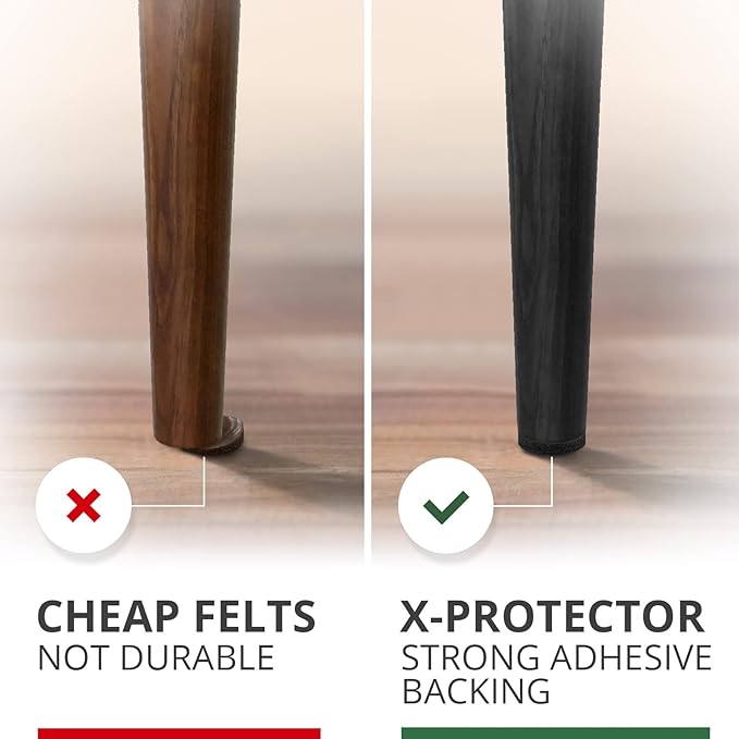 235 pcs Felt Furniture Pads Brown & Black X-Protector! Huge Quantity of Furniture Pads for Hardwood Floors – Your Ideal Wood Floor Protectors for Furniture. Protect Any Type of Hard Floor! - Image 4