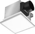 Tech Drive Modern Nickel Bathroom Exhaust Fan with Light, 80CFM, 1000lm Dimmable 5CCT LED Light Selectable, Quiet Ventilation fan with night light,Energy Star Certified,Decorative Nickel Trim by TechDrive