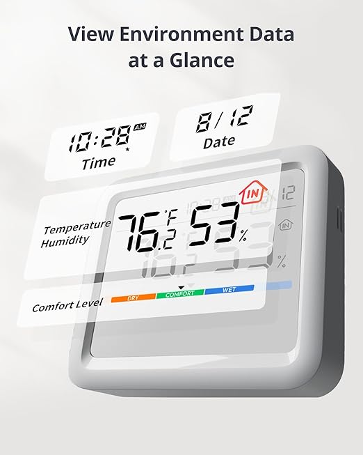 SwitchBot Meter Pro, Digital Hygrometer & Thermometer - Wireless Indoor Temperature & Humidity Monitor with Bluetooth App Control, Real-Time Alerts (1, Meter Pro) - Image 2