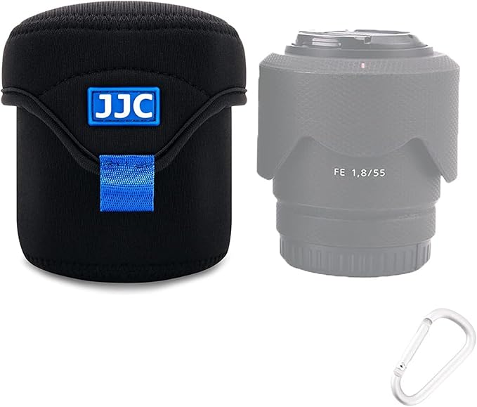 JJC Water Resistant Neoprene Camera Lens Pouch Case, Fold-Over Lens Bag for Mirrorless Lenses Up to 3.1 x 3.1 (D X H) for Sony FE 50mm f/1.8, Canon RF 35mm f/1.8, Fujifilm XF 23mm f/1.4 etc. - Image 9