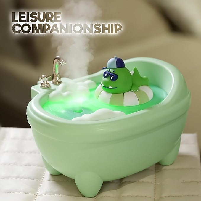 Cute Humidifier for Bedroom,Top Fill 0.34L Desk Mini Humidifier Aroma Diffuser,Cool Mist,20db Quiet,Easy Clean,Colorful Light, Auto Shut off,Small Humidifier for Baby Room,Plants,Home,Office (Green) - Image 4