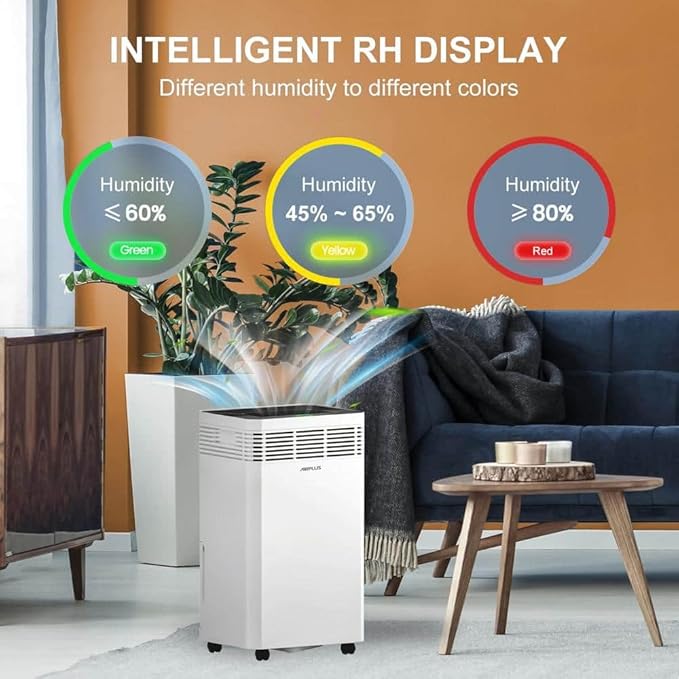 AIRPLUS 6000 Sq. Ft Dehumidifiers for Home, 135 Pints Dehumidifier for Basement with Drain Hose, Continuous Drainage, Intelligent Humidistat, Dehumidifier for bathroom, bedroom, Large Room - Image 5