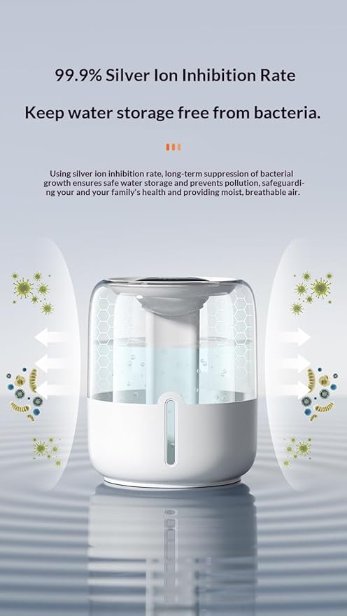 7L large-capacity humidifier, USB dual spray with night light and display screen, suitable for large rooms, dormitories, offices, bedrooms and desktops (White, Countless displays) - Image 9