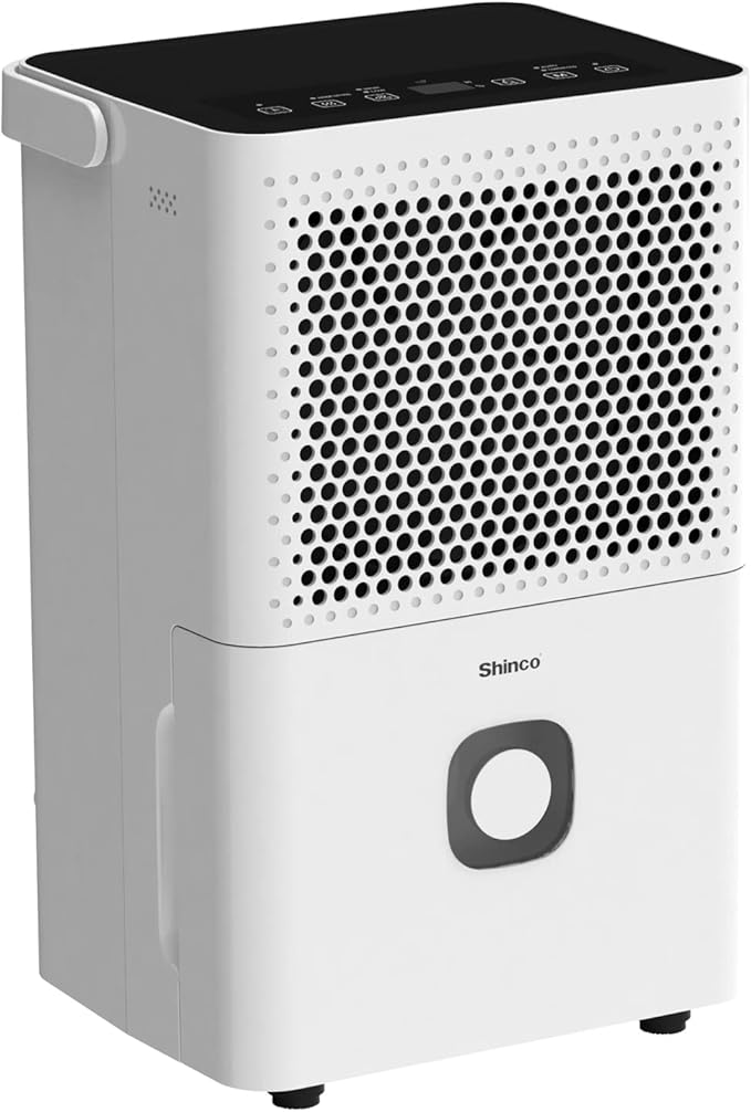 Shinco 30 Pints Dehumidifier for Home and Basements, 1500 Sq.Ft Dehumidifiers with Drain Hose, Auto or Manual Drainage, Auto Defrost, Quietly Remove Moisture, Activated Carbon Filter, 24HR Timer by ShincoAirConditionerDehumidifier