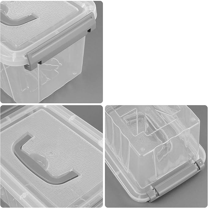 3 L Small Storage Bins, Clear Storage Box with Lid, 6 Pack - Image 2