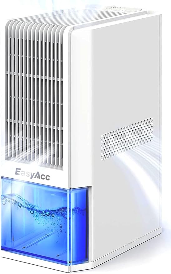 Max 45 oz/Day Dehumidifier for Home 1100 Sq Ft, EasyAcc Dehumidifiers for Bedroom Basement Bathroom,Quiet Dehumidifier for RV Low-Temp Dehumidification Tech/Auto Shut Off/68OZ Tank/85W/7 LED by EasyAcc