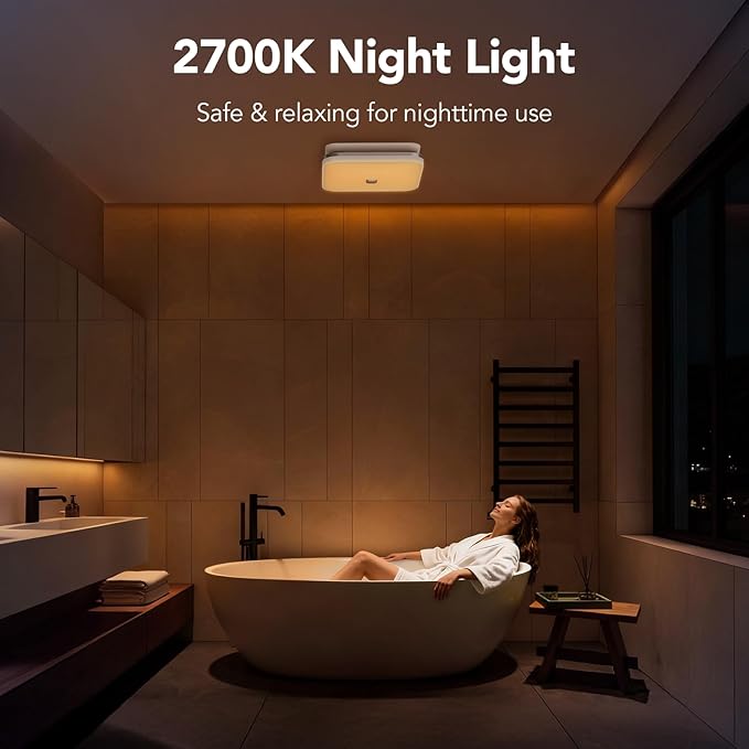 OREiN Matter Smart Bathroom Exhaust Fan with Light, Quiet 110 CFM Ventilation Fan, 1200LM Dimmable LED & Night Light, AI RGB Lighting, 2700K–6500K, No Speaker, Works with Alexa, Google & Apple Home - Image 8