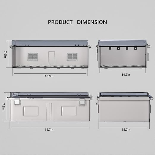 ABS Electrical Junction Box, Ventilated Design, Cable Grommets, IP65 Waterproof Enclosure, Indoor/Outdoor Use with Mounting Panel (Clear Cover, 19.7"x15.7"x7.9") - Image 7