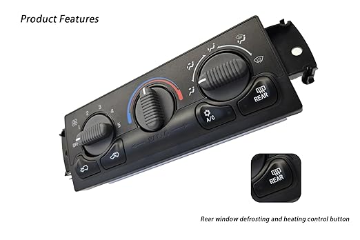 599-218 Front A/C Heater Climate Control Module Panel with Rear Window Defogger Switch Compatible with 1999-2002 Chevy Tahoe Avalanche Suburban Silverado and GMC Yukon Sierra - Image 4