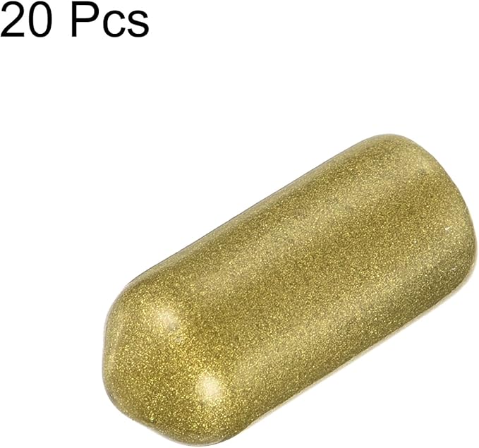 uxcell 20pcs Rubber End Caps 6.5mm ID Vinyl Round Tube Bolt Cap Cover Thread Protectors Gold - Image 2