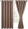 Hiasan Grommet Blackout Curtains for Bedroom, 60 x 72 Inches - Thermal Insulated & Light Blocking Window Drapes for Living Room/Dorm Room, Set of 2 Panels Sewn with Tiebacks, Cappuccino by Hiasan