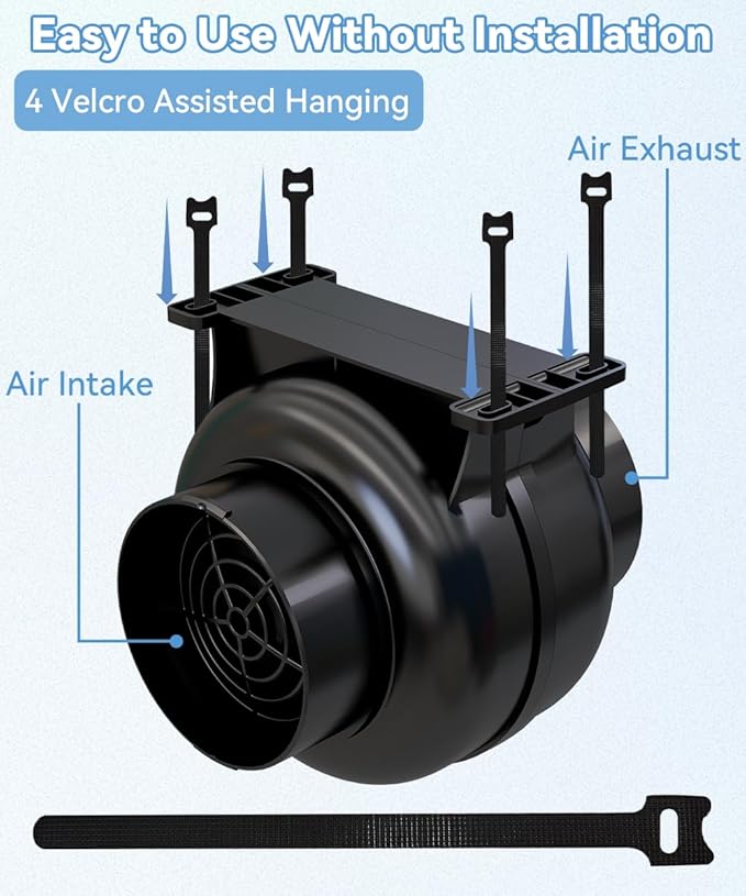Artibear 3.5 Inch 168 CFM Inline Duct Ventilation Fan with 2 Speed Controller, Air Vent Blower for Hydroponic Grow Tent, Greenhouse, Workshop, Attics, Basement, Kitchens, Black - Image 3