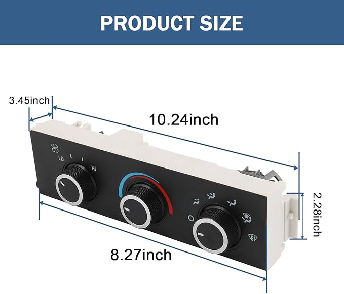Front A/C Heater Climate Control Module Compatible with 2001-2014 Chevrolet Express 1500 GMC Savana 1500 2001-2021 Chevrolet Express 2500 3500 GMC Savana 2500 3500 Replace# 599-293, ‎15773676 - Image 6