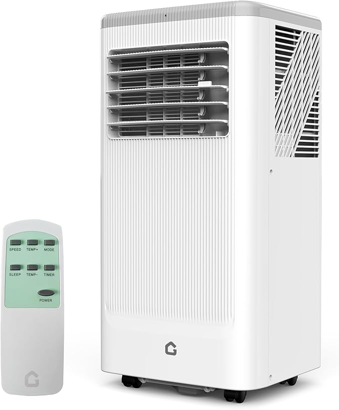 GarveeHome Portable Air Conditioner, 8000 BTU for Large Rooms, Auto Evaporation System & Window Kit, 3 in-1 Cooling Unit, Stand Up AC Unit. by GarveeHome