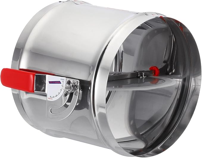 PATIKIL HVAC Duct Manual Volume Backdraft Damper, 8 Inch, Airflow Ducting Branch Vent Damper Air Control Valve, Adjustment Handle Stainless Steel, for HVAC by PATIKIL