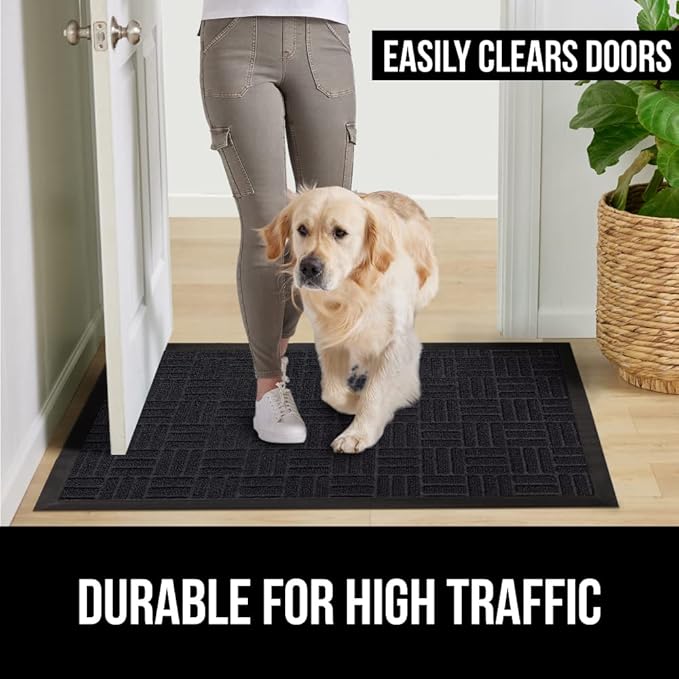 GORILLA GRIP 100% Waterproof All-Season WeatherMax Doormat US Designed Natural Rubber, Stain and Fade Resistant, Low Profile Indoor Outdoor Door Mats, Easy Clean Patio Mat, 17x29, Midnight Maze - Image 7