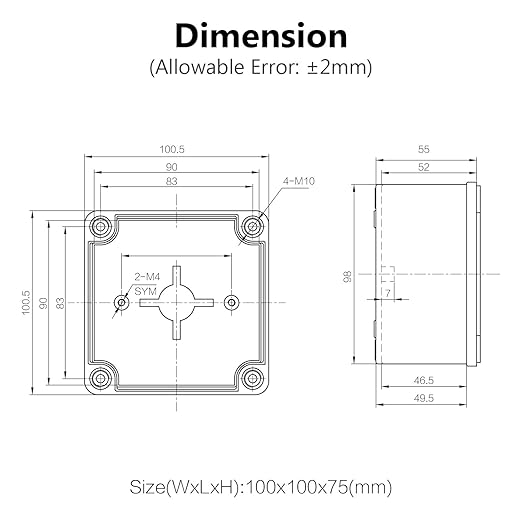 LeMotech IP67 Waterproof Junction Box ABS Plastic Project Box Dustproof Electrical Box Outdoor Enclosure for Electronics DIY Case Gray 3.9X 3.9X 3 inch (100x 100x 75 mm) - Image 6