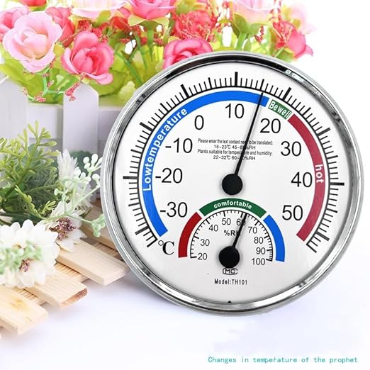 5" Indoor Outdoor Hygrometer/Thermometer, Humidity Gauge Indicator Temperature Humidity Monitor for Home, Office, Garden, Patio, Warehouse - Image 3