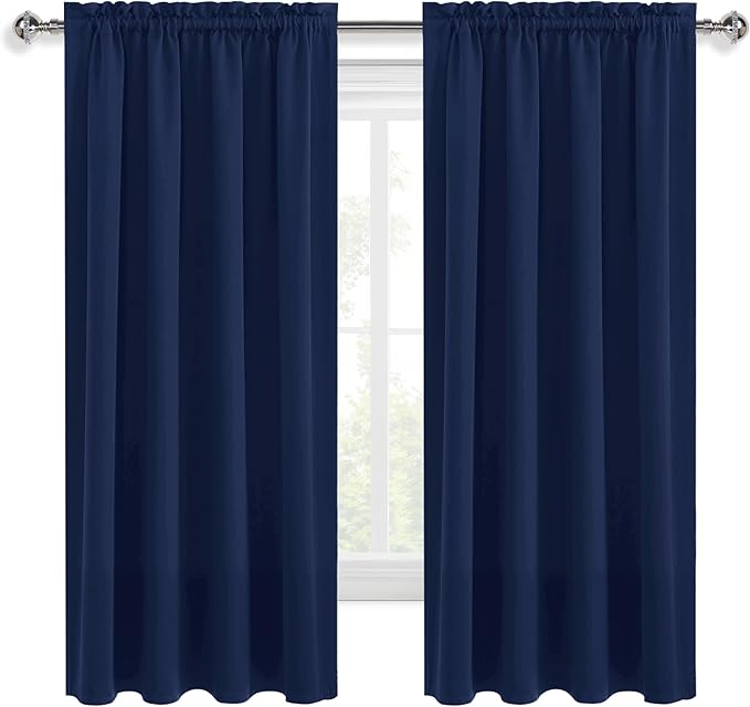 DWCN Blackout Curtains 72 Inch Length for Bedroom 2 Panels Set, Room Darkening Insulated Thermal Drapes for Living Room, Rod Pocket Window Treatment Curtain Panels (W42 x L72 Inch, Navy Blue) - Image 9