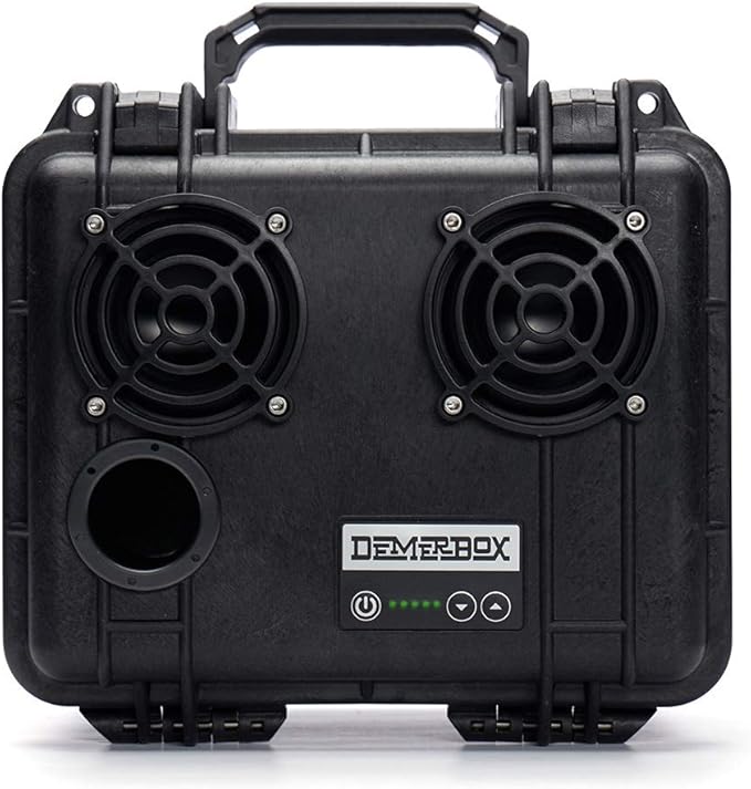 DemerBox: Waterproof, Portable, and Rugged Outdoor Bluetooth Speakers. Loud Sound, Deep Bass, 40+ hr Battery Life, Dry Box + USB Charging, Multi-Pairing Party Mode. Built to Last. (Barrow Black DB2) by DemerBox