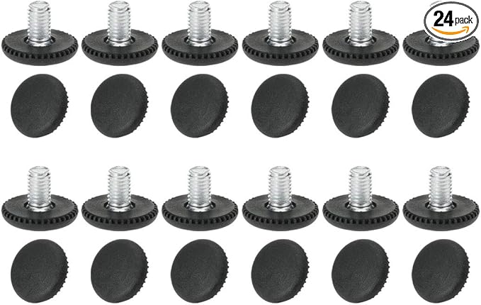 uxcell M8 x 10 x 25mm Leveling Feet Adjustable Leveler Floor Protector for House Furniture Chair Table Desk Leg 24 Pack by uxcell