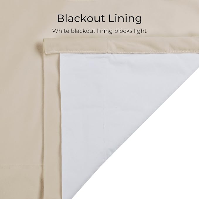 TWOPAGES Luxury Velvet Curtain Pinch Pleated Beige Curtain 102 inch Long Thermal Insulated Blackout Drapes for Bedroom Living Room Indoor Window (1 Panel,Beige,72Wx102L) - Image 4