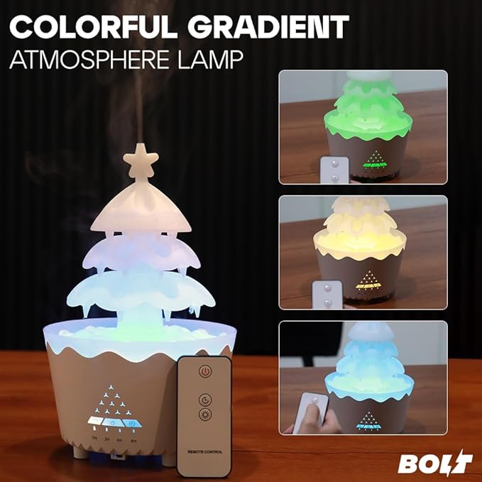 BOLT Pine Tree Humidifier 250ml - Ultrasonic Cool Mist Humidifier, Compact Design, Modern Aesthetic, Humidity Control for Dry Seasons, 7 Color Settings, Great For Bedroom, Nursery, Office, Lounge - Image 2