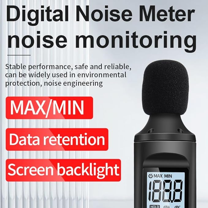 REDYY Sound Leveling Meter,High Precisions Sound Leveling Meter Decibel Noise Tester Digital Noise Meter Simple to Use for Environmental Monitoring - Image 5