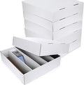 Yexiya 3 Pcs 5000 Count Card Storage Boxes for Trading and Gaming Cards White Cardboard Organizer with Divider Collector Holders Collectibles Box for Sports Basketball Collecting by Yexiya