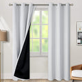 BGment Thermal Insulated 100% Blackout Curtains for Bedroom with Black Liner, Double Layer Full Room Darkening Noise Reducing Grommet Curtain (42 x 84 Inch, Greyish White, 2 Panels) by BGment