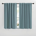 NICETOWN Blackout Curtain Panels for Kitchen - (Greyish Blue Color) 29x36 inch, 2 Panels Set, Room Darkening Blackout Drapes for Window by NICETOWN
