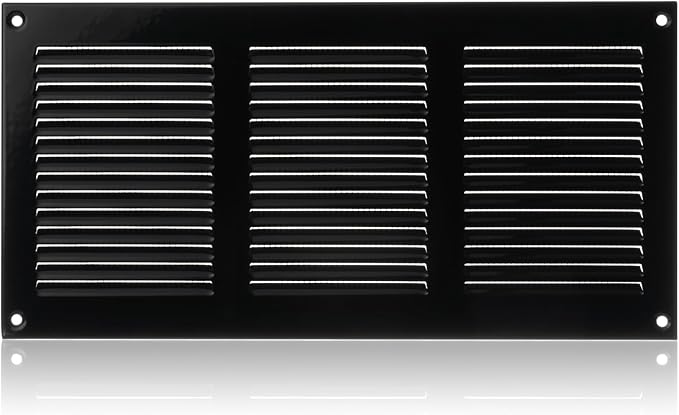 10x4 inch (Duct Opening) Vent Cover - Black Ventilation Covers for Wall and Ceiling - Metal Return Grille - HVAC AC Air Vents Register for Indoor and Outdoor Use with Mesh - Image 3
