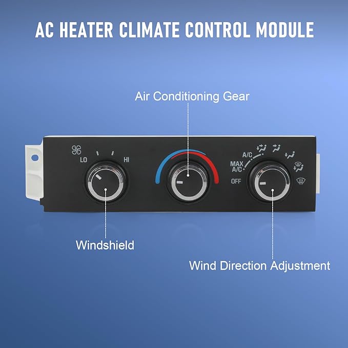 Front A/C Heater Climate Control Module Compatible with 1996-2014 Chevrolet Express 1500 GMC Savana 1500 1996-2020 Chevrolet Express 2500 3500 GMC Savana 2500 3500 Replace# 599-217, 15073274 - Image 4